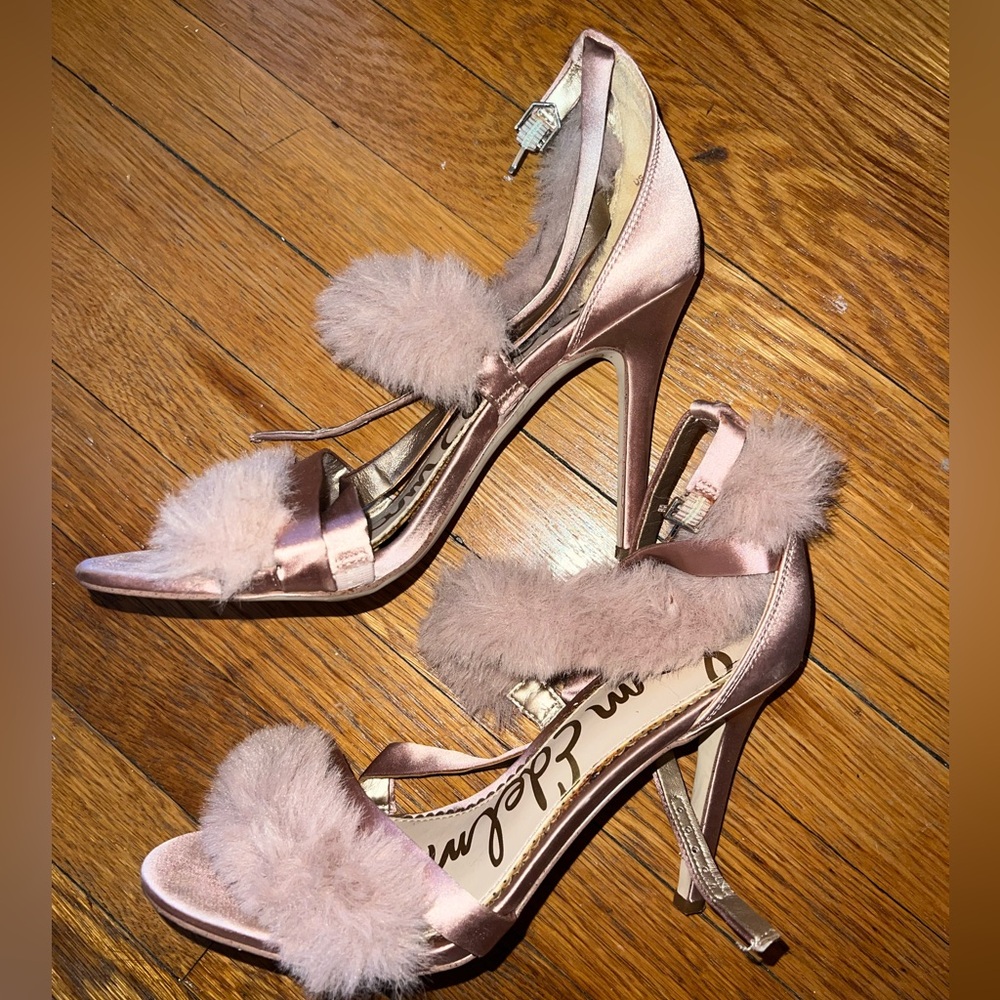 Sam Edelman size 8 pink fuzzy heels